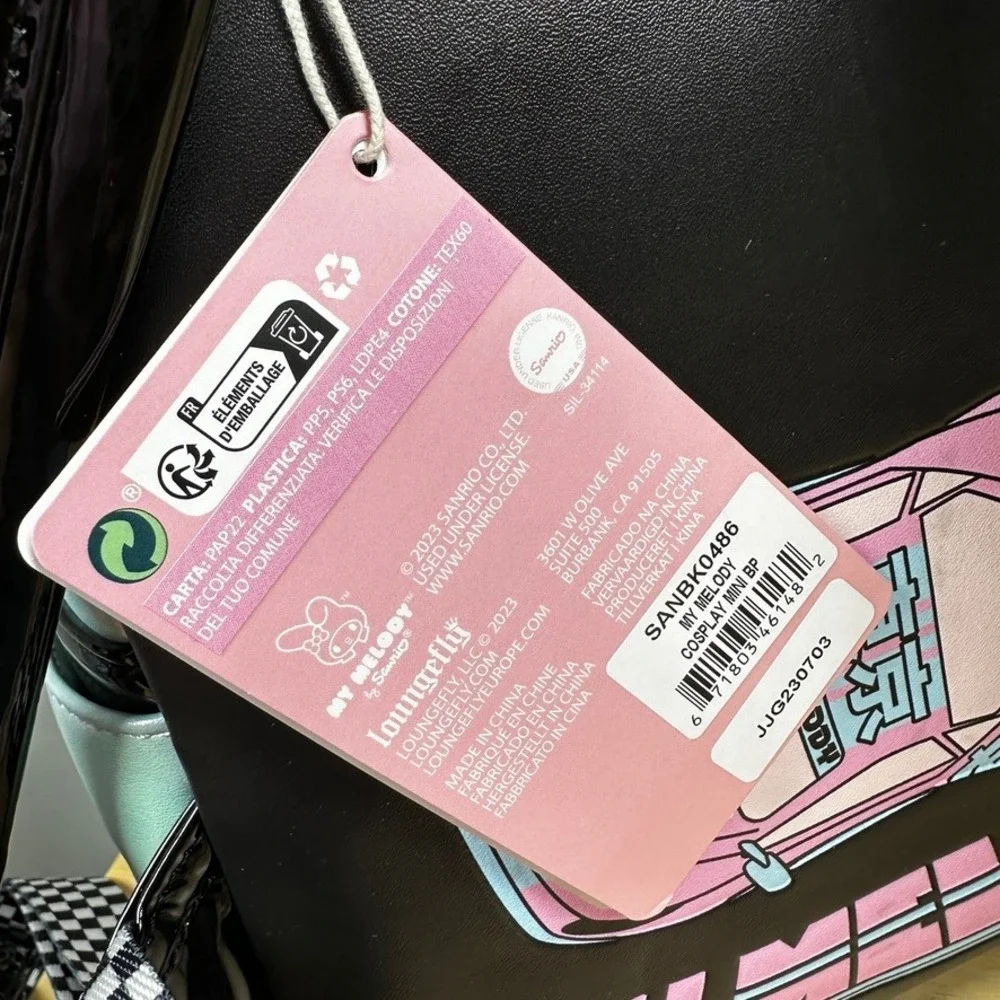 Loungefly Sanrio My Melody Tokyo Speed Mini Backpack‎ Iridescent Blue Race Car